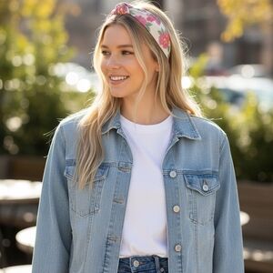 Floral Pink Knotted Headband - Women Accessories